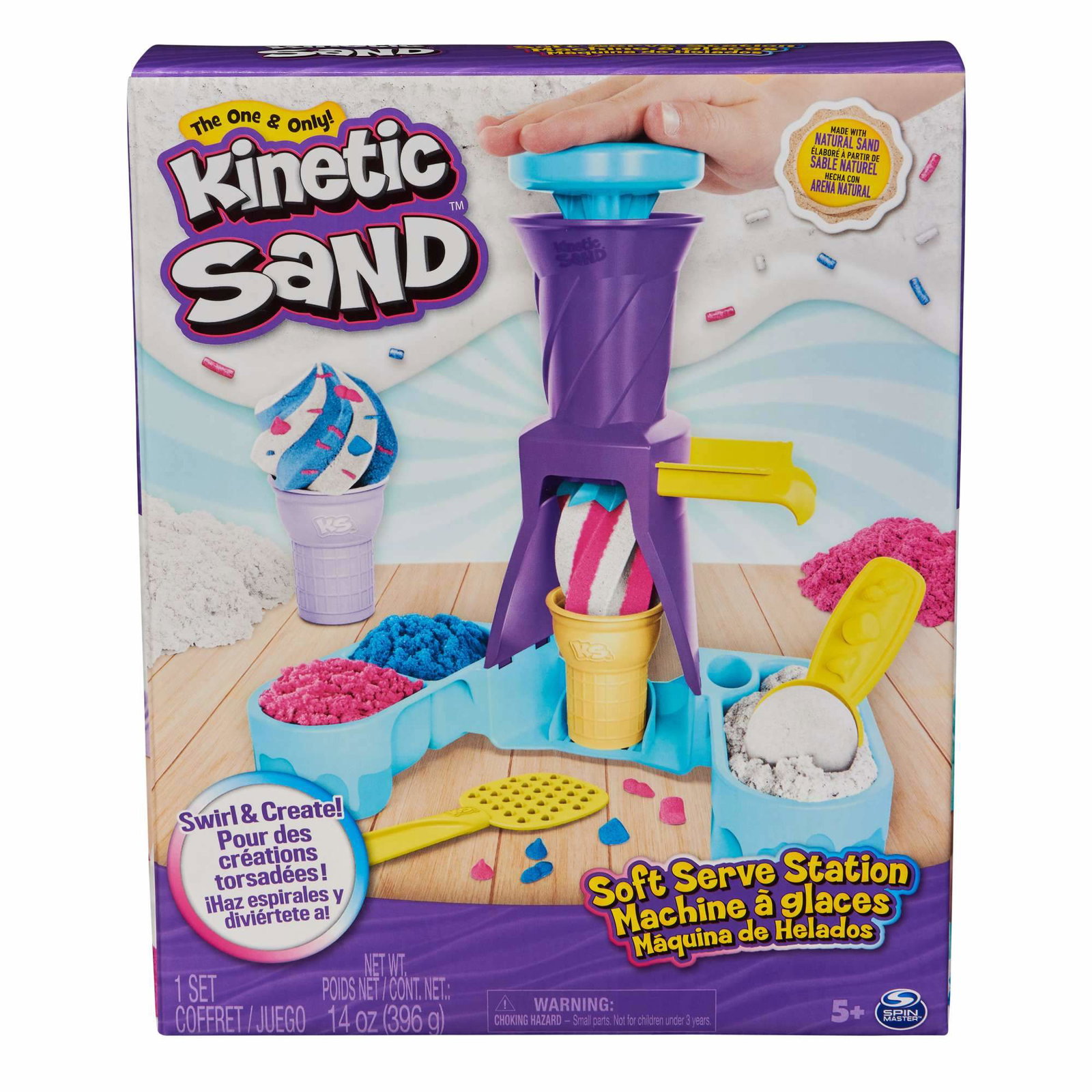 Kinetic Sand Soft Serve Station med 396 g sand, to kjegler