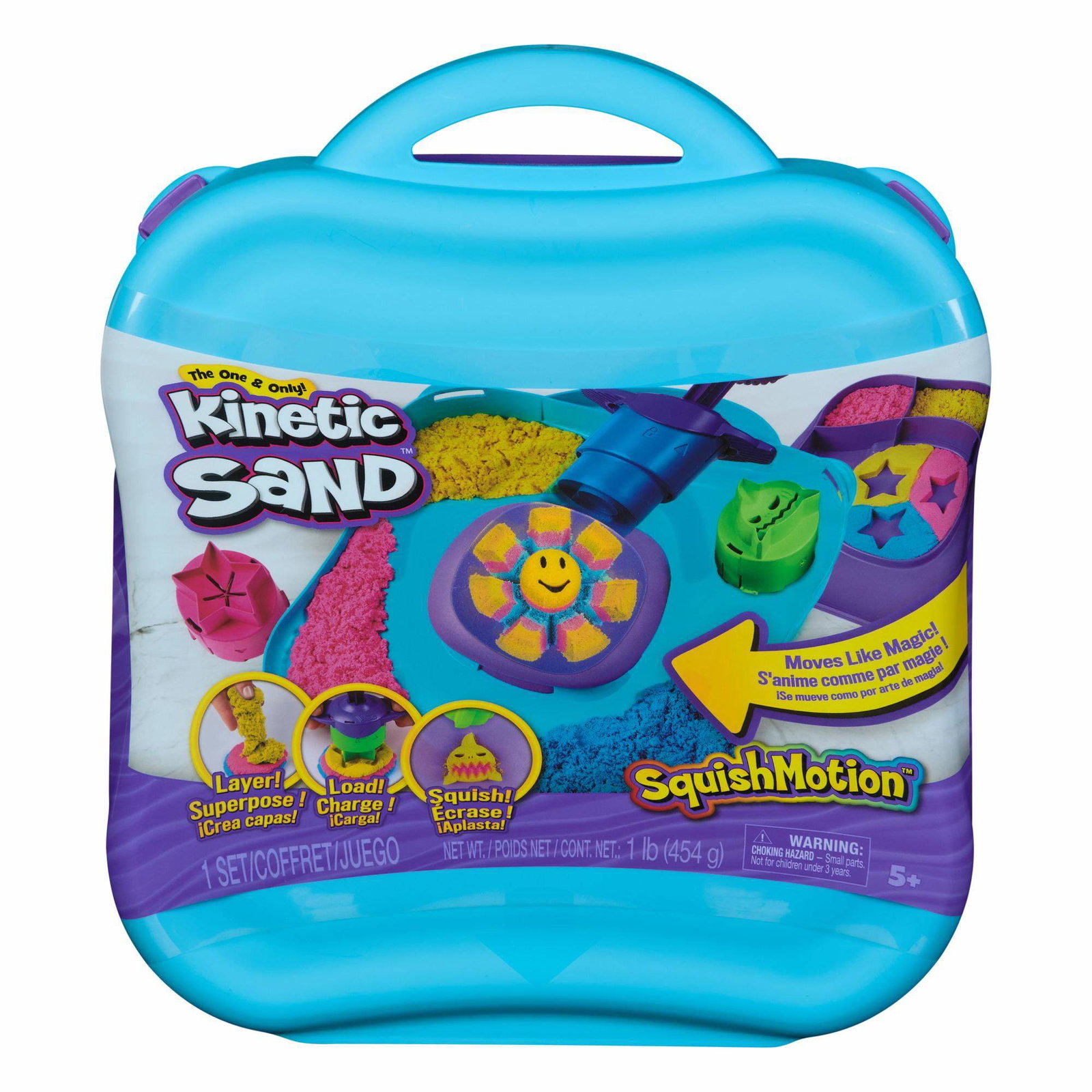 Kinetic Sand SquishMotion-lekesett med 453 g sand og stempelverktøy