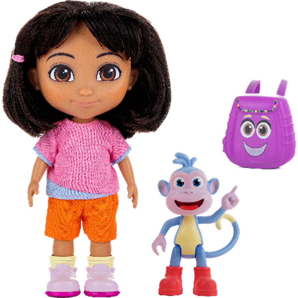 Dora Utforskeren Dora-dukke 15 cm, Boots-figur og ryggsekk