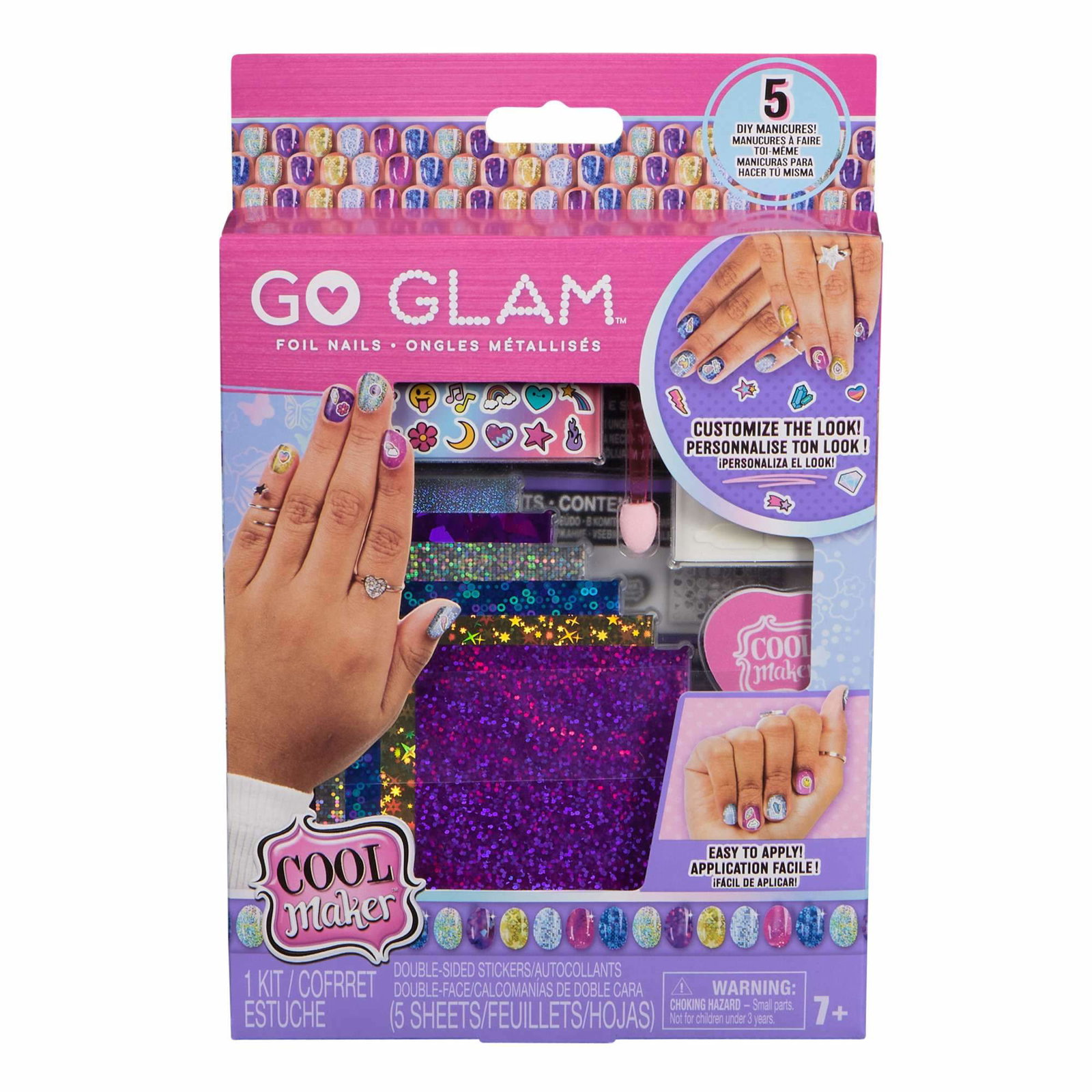 Cool Maker Go Glam Foil Nails 2.0 Manikyrsett, 6 foliestiler