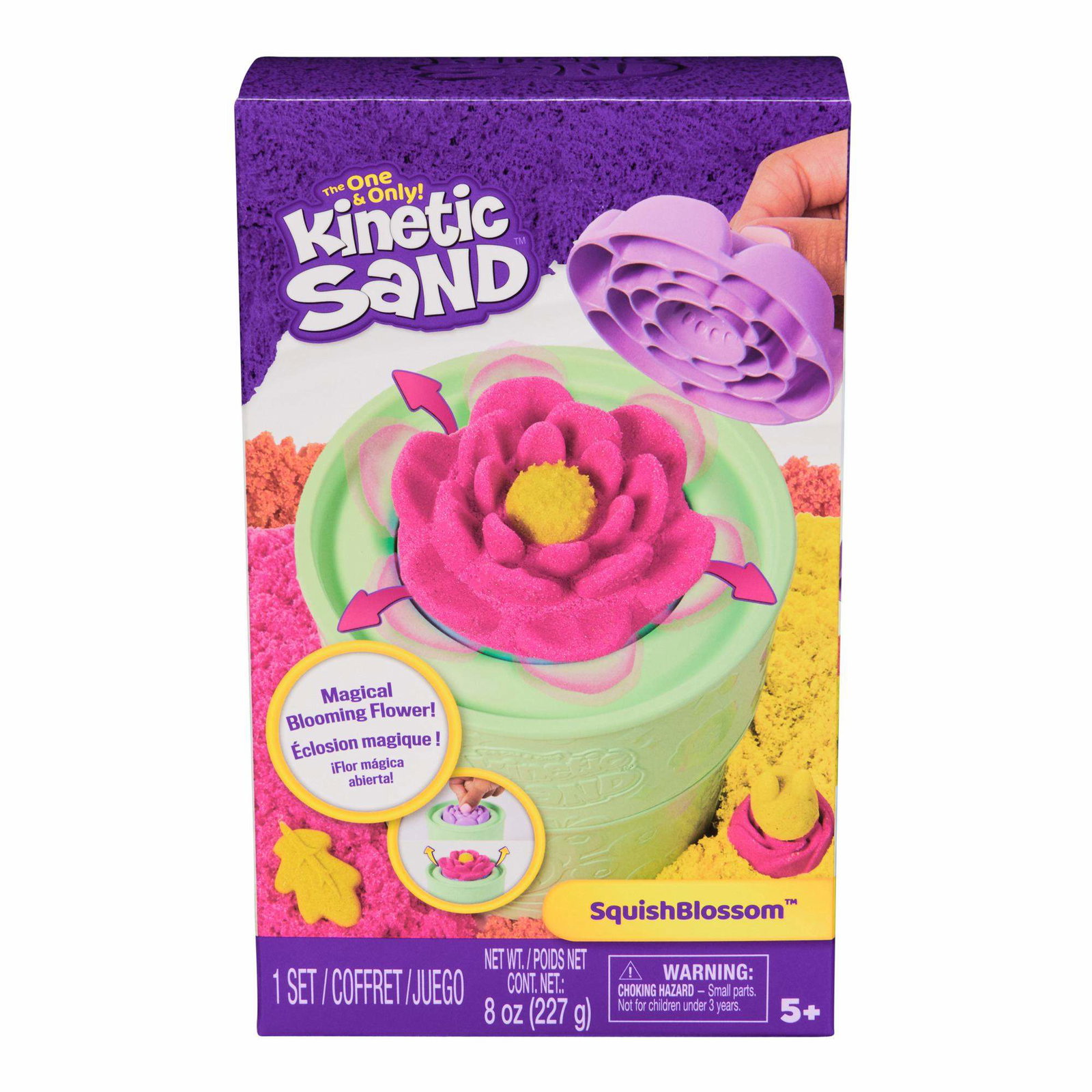 Kinetic Sand SquishBlossom Blomstersett med blomsterpotteform, 227 g