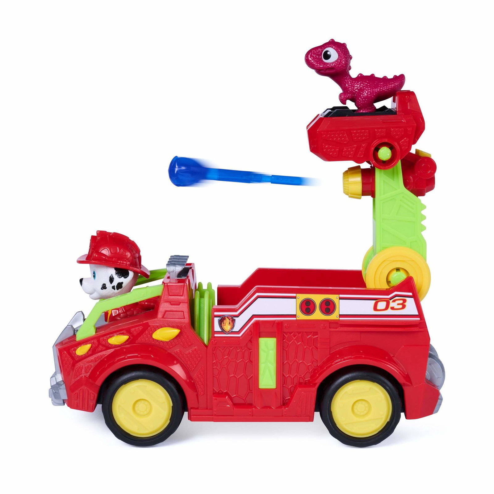 PAW Patrol Dino Film Marshall Stigebil med Figur, Rabarbra Dino