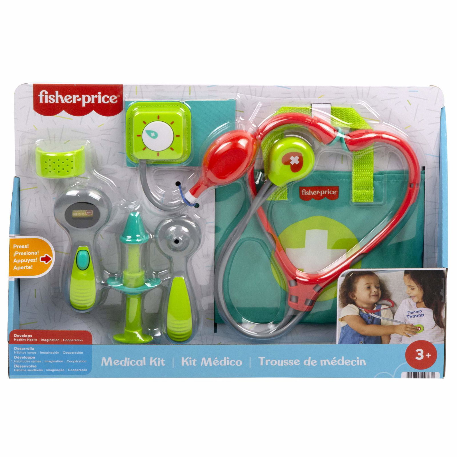 Fisher-Price medisinsk sett, late som om lekesett, 7 deler