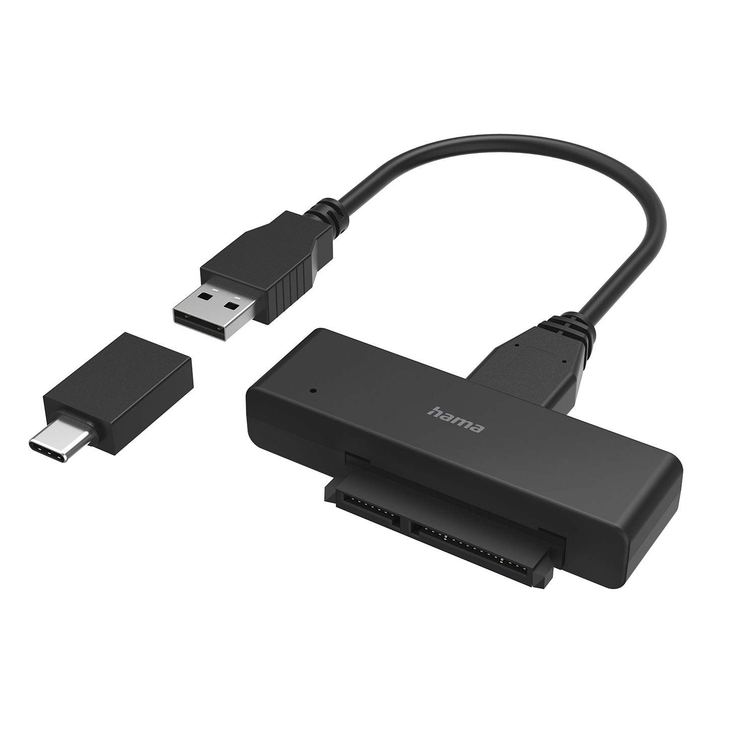 Hama SATA til USB-adapter for 2.5" og 3.5" SSD og HDD, Plug & Play, 5 Gbps
