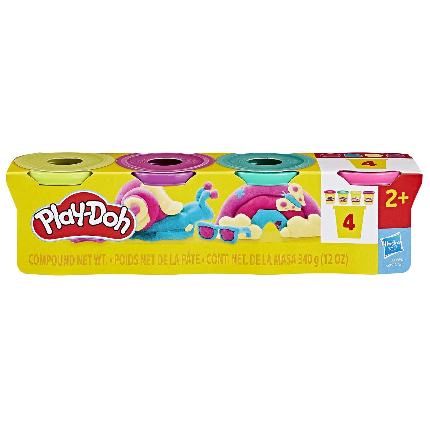 Play-Doh fargerike leketøysblanding, 4-pakning, 340 g