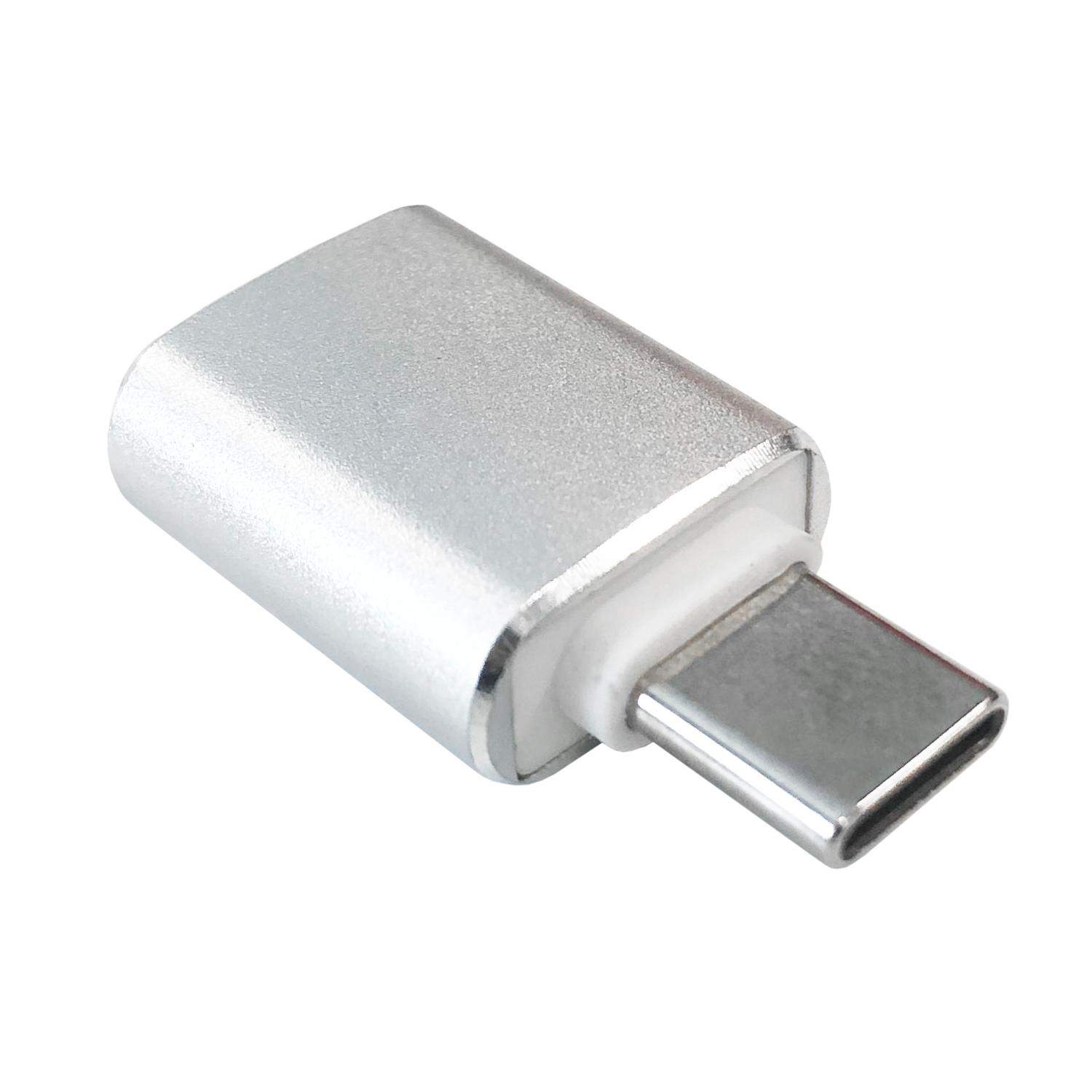 USB-A til USB-C-adapter, 3 cm - Sølv