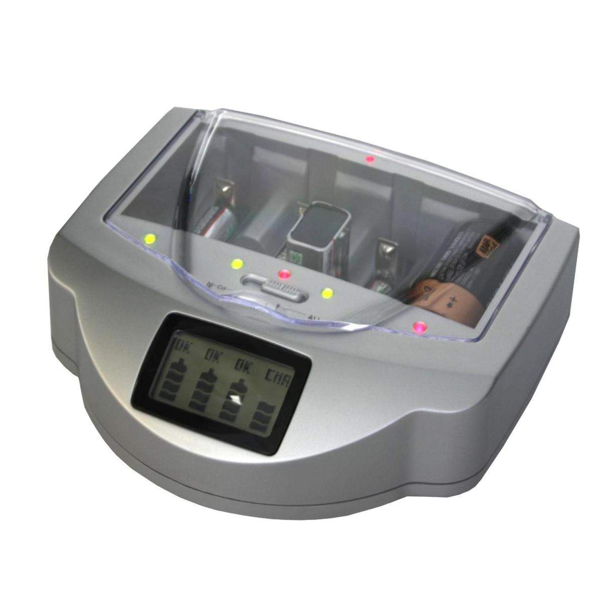 Universal batterilader med LCD-skjerm